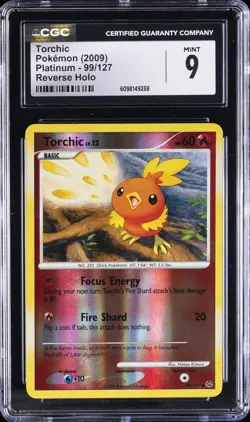 2009 POKEMON PLATINUM REVERSE HOLO #99 TORCHIC CGC 9 - Image 1