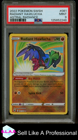 RADIANT HAWLUCHA ASTRAL RADIANCE POKEMON SWSH ASTRAL RADIANCE 2022 081 PSA 9 - Image 1