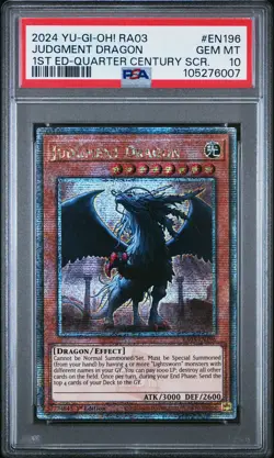 2024 YU-GI-OH! RA03-QUARTER CENTURY BONANZA #EN196 JUDGMENT DRAGON PSA 10 - Image 1
