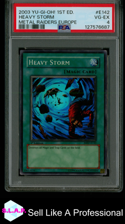 HEAVY STORM METAL RAIDERS EU YU-GI-OH! MRD-METAL RAIDERS EUROPE 2003 E142 PSA 4 - Image 1