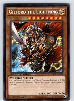 Gilford the Lightning (PSR) Prismatic Secret Rare 1st Edition SBC2-ENC01 LP - Image 1