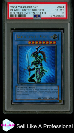 BLCK LUSTER SOLDIER YUGI EVOLTN-1ST ED. SYE YUGIOH STARTER DECK 2004 024 PSA 6 - Image 1