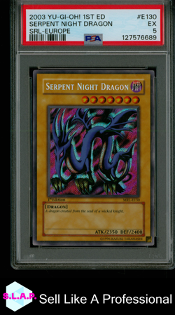SERPENT NIGHT DRAGON SRL-EUROPE YU-GI-OH! SPELL RULER 2003 E130 PSA 5 - Image 1