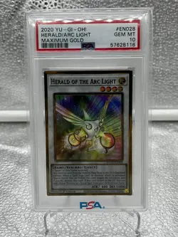 YuGiOh HERALD OF THE ARC LIGHT #MAGO-EN028 PREM. GOLD RARE🔥PSA 10🔥1st ED.-2020 - Image 1