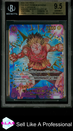 MONKEY.D.LUFFY SP 2025 ONE PIECE THE BEST PREM BOOSTER VOL. 2 JP EB02061 BGS 9.5 - Image 1