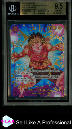 MONKEY.D.LUFFY SP 2025 ONE PIECE THE BEST PREM BOOSTER VOL. 2 JP EB02061 BGS 9.5 - Image 1