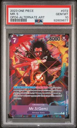 PSA 10 GEM MINT One Piece OP04-072 Mr. 5 (GEM) Alternate Art English - Image 1
