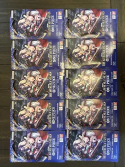 10 x One Piece OP14 - THE AZURE SEA’S SEVEN - Sleeved Blister Booster Packs - Image 1