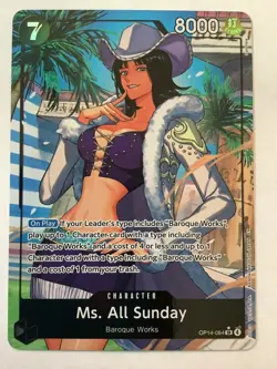 One Piece Ms. All Sunday Alternate Art OP14-084 Azure Sea's Seven Foil Alt Art - Image 1
