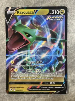 Rayquaza V 100/159 Pokemon TCG Rare Crown Zenith Holo Card (Near Mint) NM - Image 1