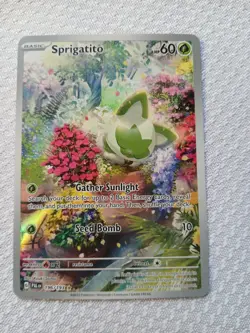 Pokemon TCG Sprigatito Paldea Evolved Illustration Rare Card 196/193 - Image 2