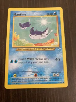 Mantine 74/105 Neo Destiny Rare Vintage Pokemon Card Manntine Manatine - Image 1