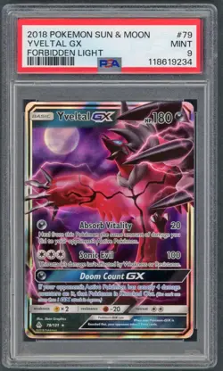 Pokemon Cards - PSA 9 Yveltal 79/131 - Forbidden Light Sun & Moon - MINT - PSA9 - Image 1