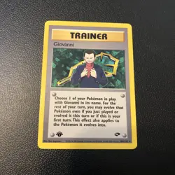 Giovanni 104/132 Gym Challenge Rare 1st Edition Pokemon Card Nm Condition - Image 1