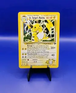 Lt Surge's Raichu 11/132 Holo Rare Gym Challenge Pokemon Card WOTC TCG 2000 - Image 1