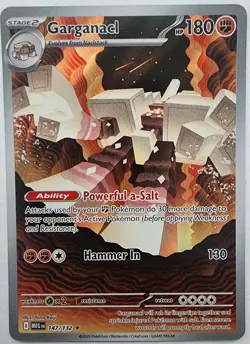 Pokemon Trading Card TCG Garganacl Full Art Holo 147/132 Nintendo 2025 - Image 1