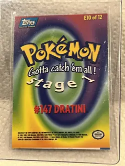 1998 Pokemon Holo Foil card Gotta Catch Em All -Stage 1 - E10 of 12 #14 Dratini - Image 2