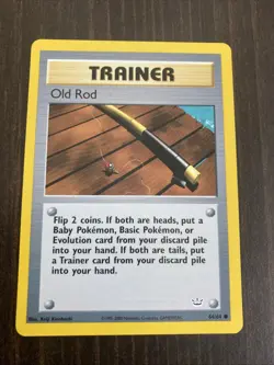 Old Rod 64/64 Neo Revelation Rare Vintage Pokemon Card Fishing - Image 1