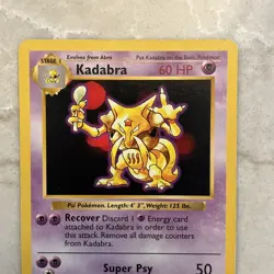1999 Mint WOTC 32/102 Shadowless Kadabra Uncommon Pokemon Card - Image 2
