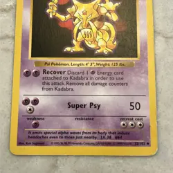 1999 Mint WOTC 32/102 Shadowless Kadabra Uncommon Pokemon Card - Image 3