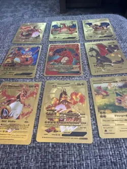 Lot of 9 Charizard - Gold Foil Fan Art Cards Pokemon Cards - Image 3