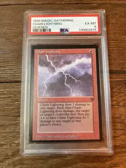 Chain Lightning - Legends (LEG) Magic The Gathering PSA 6 - Image 1