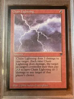 Chain Lightning - Legends (LEG) Magic The Gathering PSA 6 - Image 2