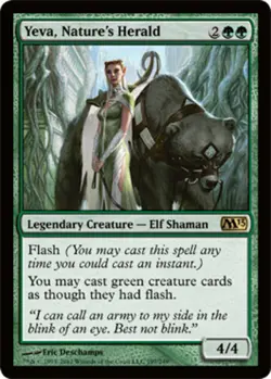 1 x Yeva, Nature's Herald - Magic 2013 - Moderate Play - MTG - Image 1