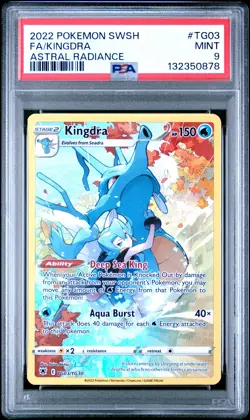 2022 POKEMON SWORD & SHIELD ASTRAL RADIANCE #TG03 FULL ART/KINGDRA PSA 9 - Image 1