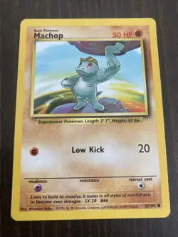 Machop 52/102 Base Set Rare Vintage 1999 Pokemon Card - Image 1