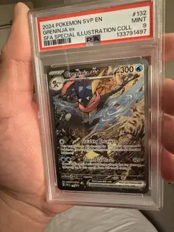 PSA 9 Greninja ex #132 Special Illustration Holo Scarlet & Violet Promo Pokemon - Image 1