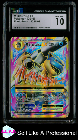 M BLASTOISE EX POKEMON 102/108 2016 EVOLUTIONS ULTRA RARE ENGLISH CGC 10 - Image 1