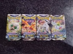 Pokemon Brilliant Stars Booster Pack Art Set 4x Sealed Packs Sword & Shield - Image 1
