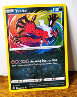 POKEMON YVELTAL 046/072 AMAZING RARE SHINING FATES NM NEAR MINT - Image 1