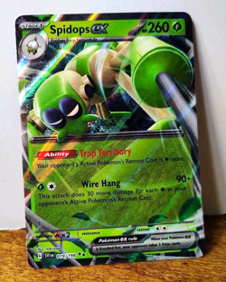 POKEMON SPIDOPS EX 019/198 DOUBLE RARE SCARLET & VIOLET BASE SET NEAR MINT - Image 1