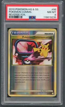 Pokemon Cards - PSA 8 Pokemon Communication 98/123 - Reverse Holo HG&SS - NM-MT - Image 1