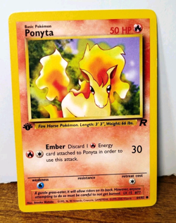 POKEMON PONYTA 64/82 1ST EDITION TEAM ROCKET LP - Image 1