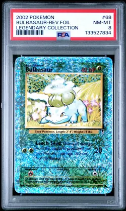Pokemon Bulbasaur Legendary Collection Reverse Holo Rare 2002 PSA 8 - Image 1