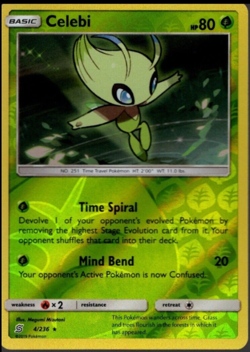 Pokemon - Celebi - 4/236 - Unified Minds - Reverse Holo Rare - NM/M - Image 1