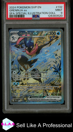 GRENINJA EX SFA SPECI4L ILL COLL POKEMON SVP EN-SV BLCK STR PRM 2024 132 PSA 9 - Image 1