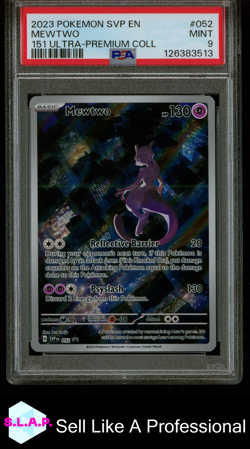 MEWTWO 151 ULTRA-PREMIUM COLL POKEMON SVP EN-SV BLACK STAR PROMO 2023 052 PSA 9 - Image 1
