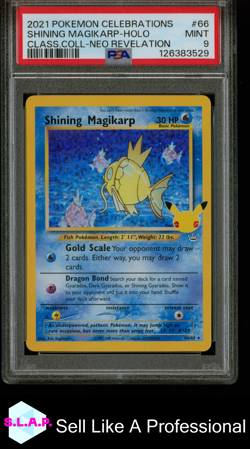 SHINING MAGIKARP-HOLO CLASS.COLL-NEO REVELATION POKEMON CELEB 2021 66 PSA 9 - Image 1
