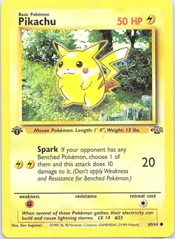Wizards of the Coast Pokemon Pikachu 60/64 Jungle 1st Edition Regular - Image 1