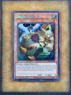 Yugioh Droll & Lock Bird RA02-EN006 Secret Rare Alt Art 1st Ed NM - Image 1