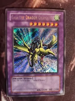 YuGiOh - Gaia The Dragon Champion LOB-125 Secret Rare Unlimited Ed NM - Image 1