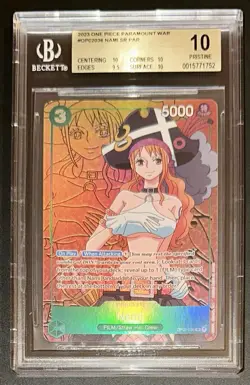 ONE PIECE BGS 10 NAMI OP02-036 PARAMOUNT WAR ENGLISH 2023! - Image 1