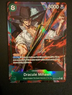 Dracule Mihawk OP12-030 SR Alt Art Legacy of the Master One Piece CCG English - Image 1