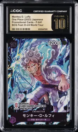 2023 ONE PIECE JPN #P-041 MONKEY D. LUFFY CGC 10 PERFECT - Image 1