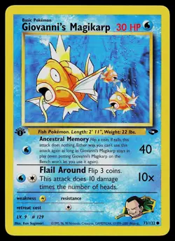 Pokemon Card - Giovanni's Magikarp Gym Challenge 73/132 Common 1st Edition - Image 1