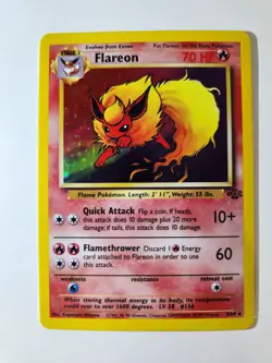 RETIRED Pokemon Card - 1999 Flareon Holo #3/64 - NM - Jungle WOTC Era - Image 3